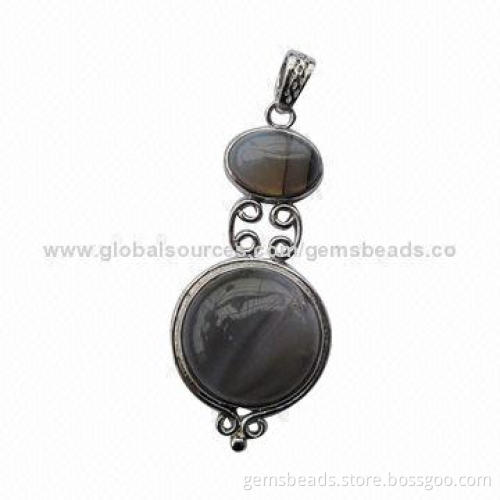 Fashion Gemstone Pendant for Necklaces, 25mm Size, Customized Designs Accepted